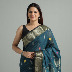 Green - bengal pure cotton zari tant handloom saree 68