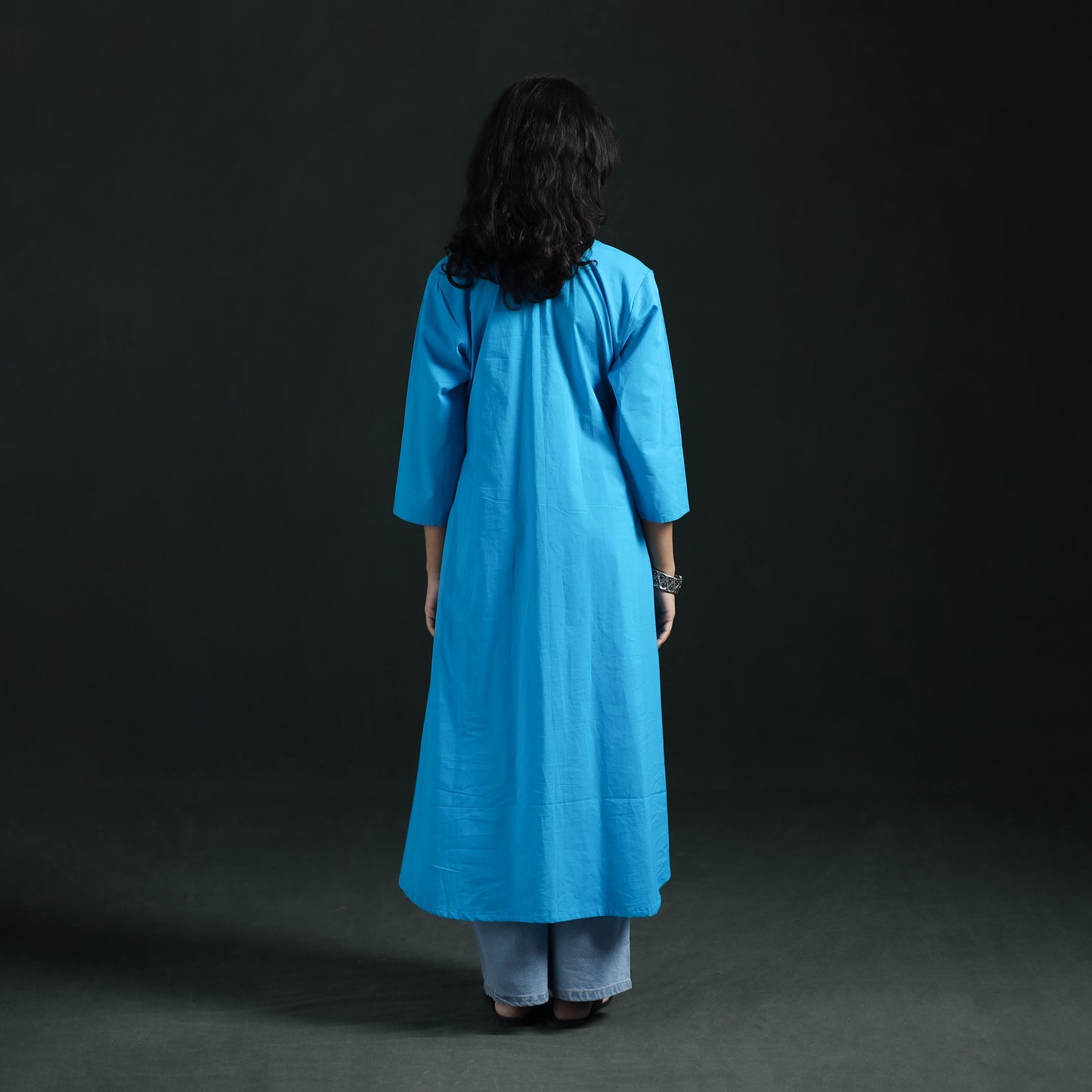 Plain Cotton A-Line Kurta for Women 03