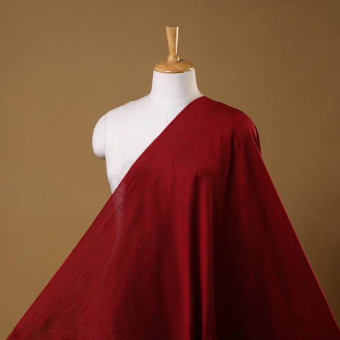 Red - slub silk plain fabric 03 - handcrafted