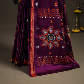 Mercerised Cotton Silk Embroidered Khun Saree with Blouse Piece 24