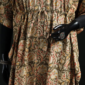Kalamkari Hand Block Print Natural Dyed Cotton Kaftan (Long) 12
