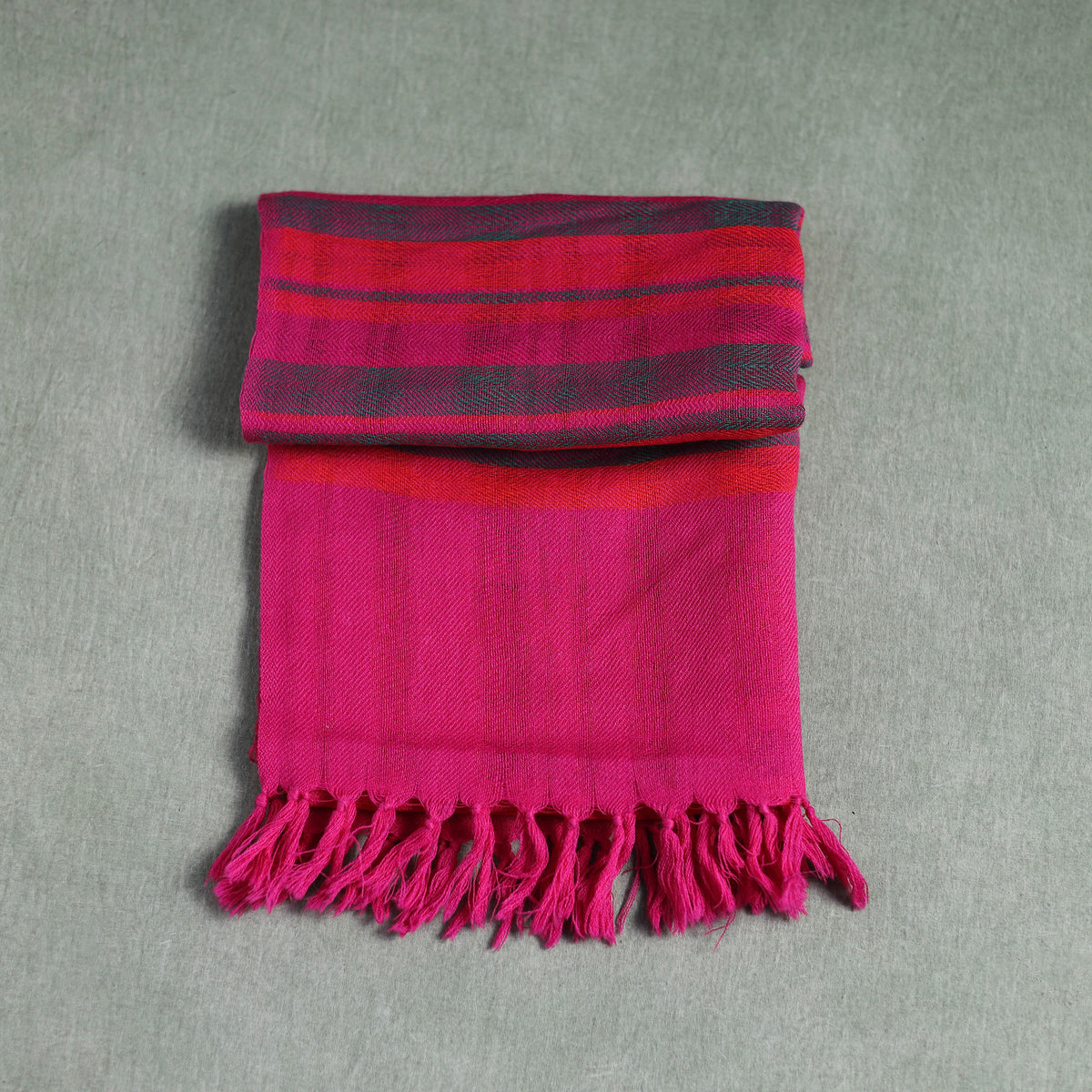 Pink - Kumaun Handwoven Pure Merino Wool Stole 130