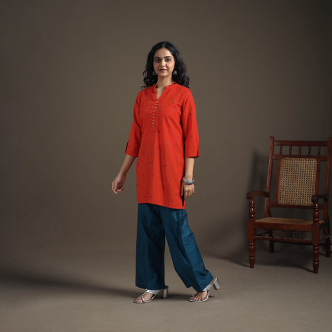 Jacquard Cotton Short Kurta for Women 30