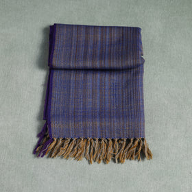 Blue - Kumaun Handwoven Pure Merino Wool Stole 129