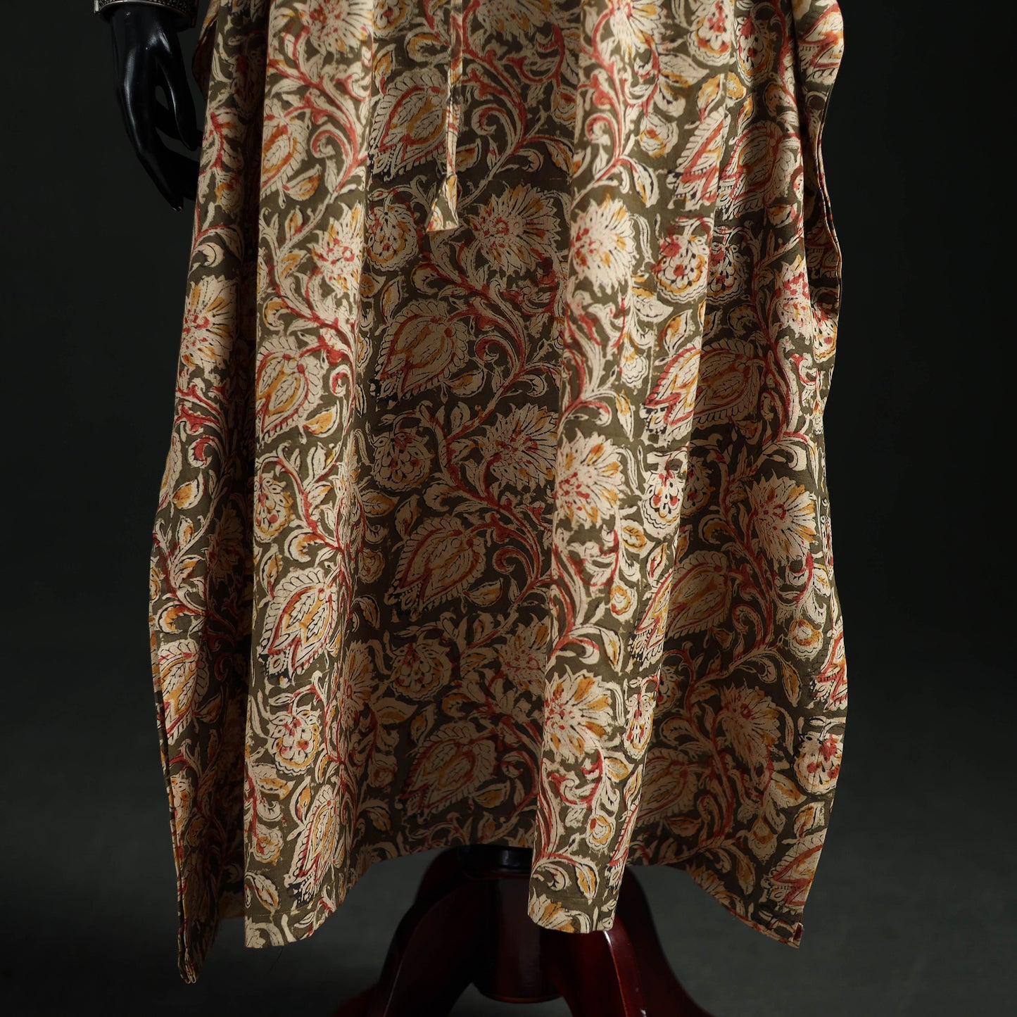 Kalamkari Hand Block Print Natural Dyed Cotton Kaftan (Long) 12