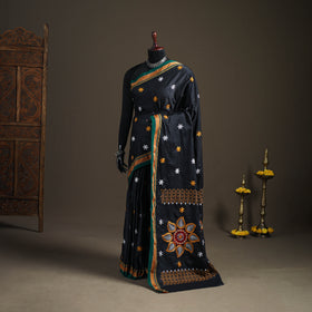 Mercerised Cotton Silk Embroidered Khun Saree with Blouse Piece 25