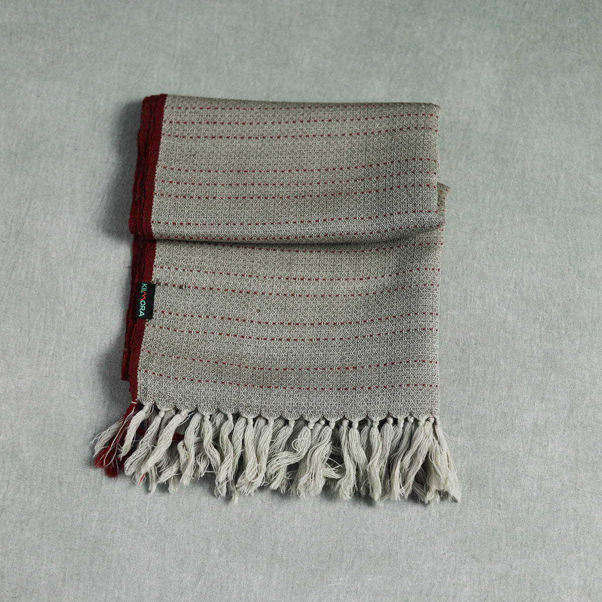 Grey - Kumaun Handwoven Pure Merino Wool Stole 128