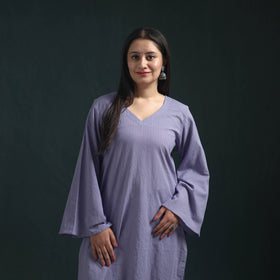 Plain Running Stitch Cotton Straight Long Kurta for women 10