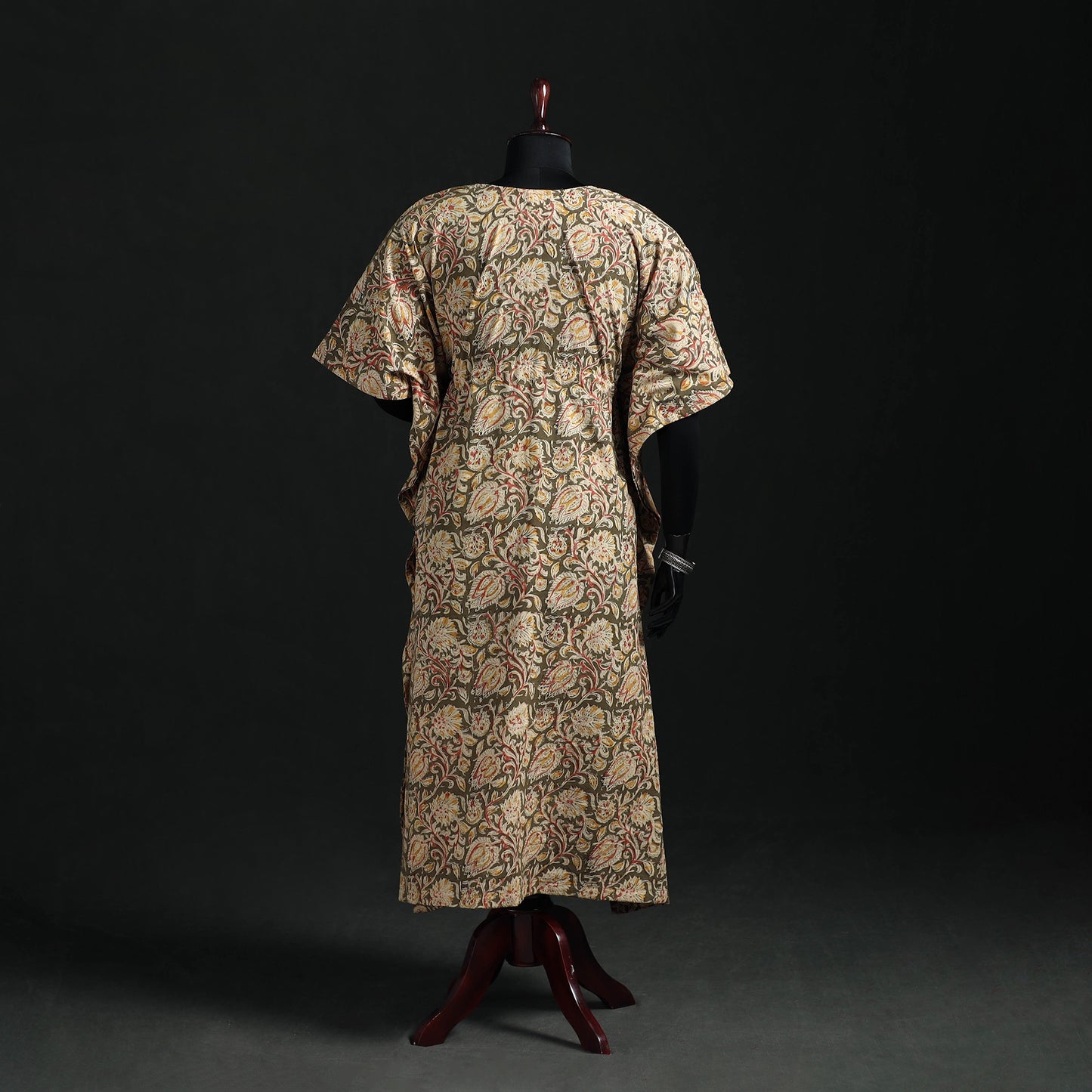 Kalamkari Hand Block Print Natural Dyed Cotton Kaftan (Long) 12