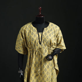 Akola Hand Block Print Natural Dyed Cotton Kaftan (Long) 65