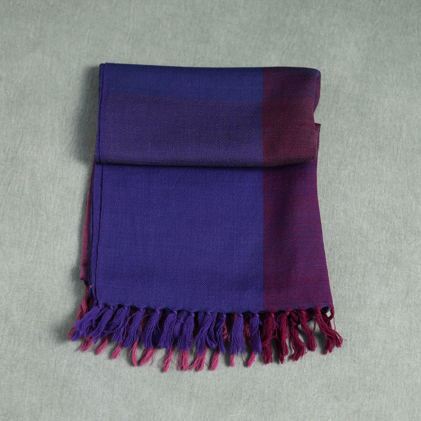 Blue - Kumaun Handwoven Pure Merino Wool Stole 126