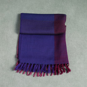Blue - Kumaun Handwoven Pure Merino Wool Stole 126