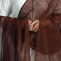 Brown - Handloom Missing Checks Cotton Mangalagiri Dupatta 02