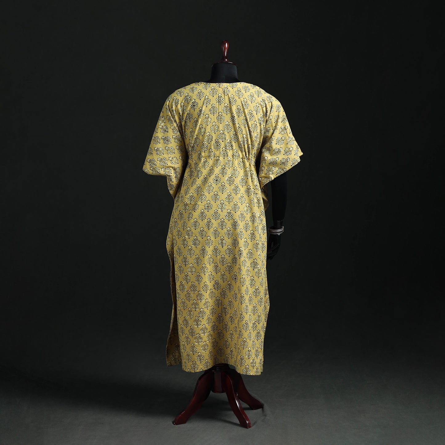 Akola Hand Block Print Natural Dyed Cotton Kaftan (Long) 65