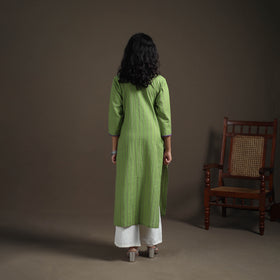 Hand Embroidered Jacquard Cotton Straight Long Kurta for Women 15