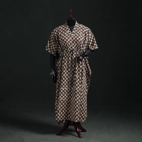 Akola Hand Block Print Natural Dyed Cotton Kaftan (Long) 66
