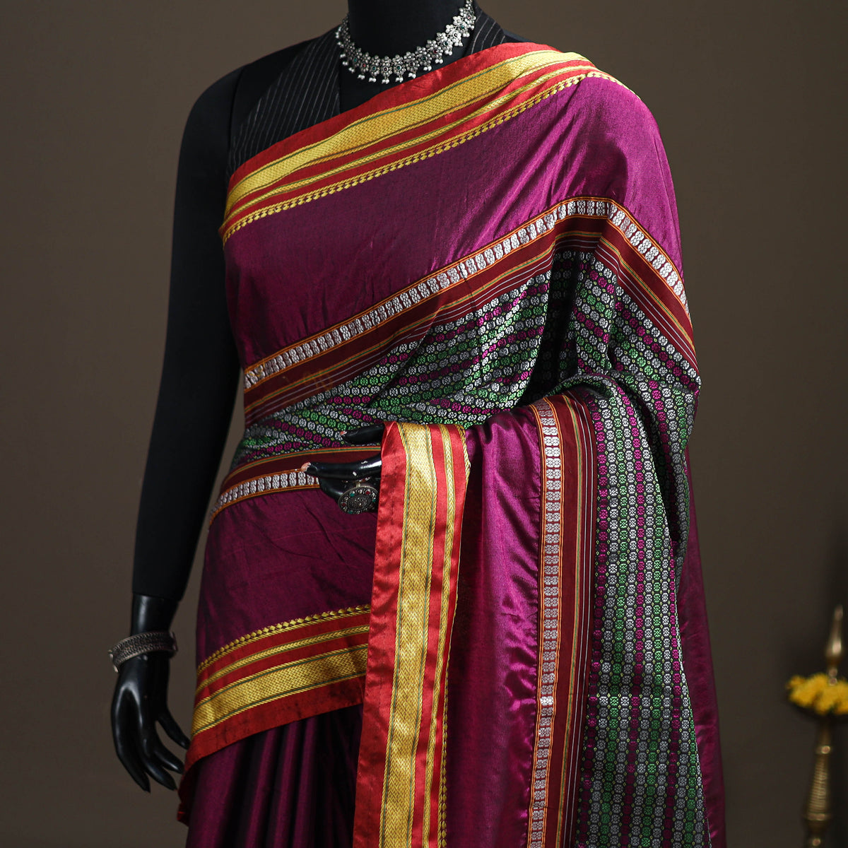Mercerised Cotton Silk Khun Saree with Blouse Piece 26