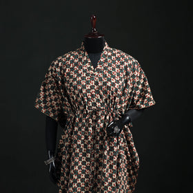 Akola Hand Block Print Natural Dyed Cotton Kaftan (Long) 66