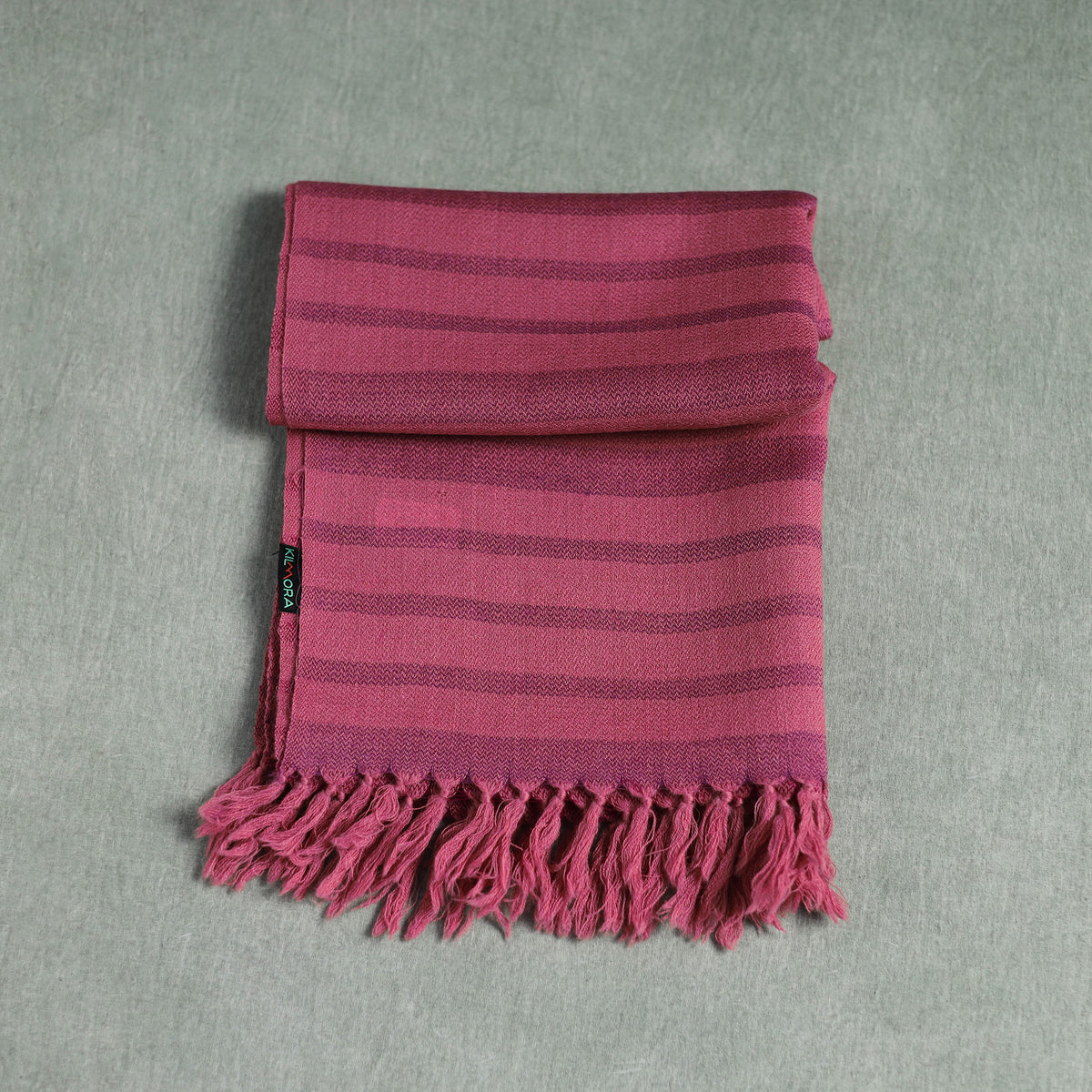 Pink - Kumaun Handwoven Pure Merino Wool Stole 121