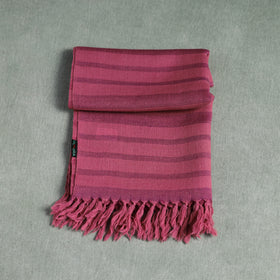 Pink - Kumaun Handwoven Pure Merino Wool Stole 121