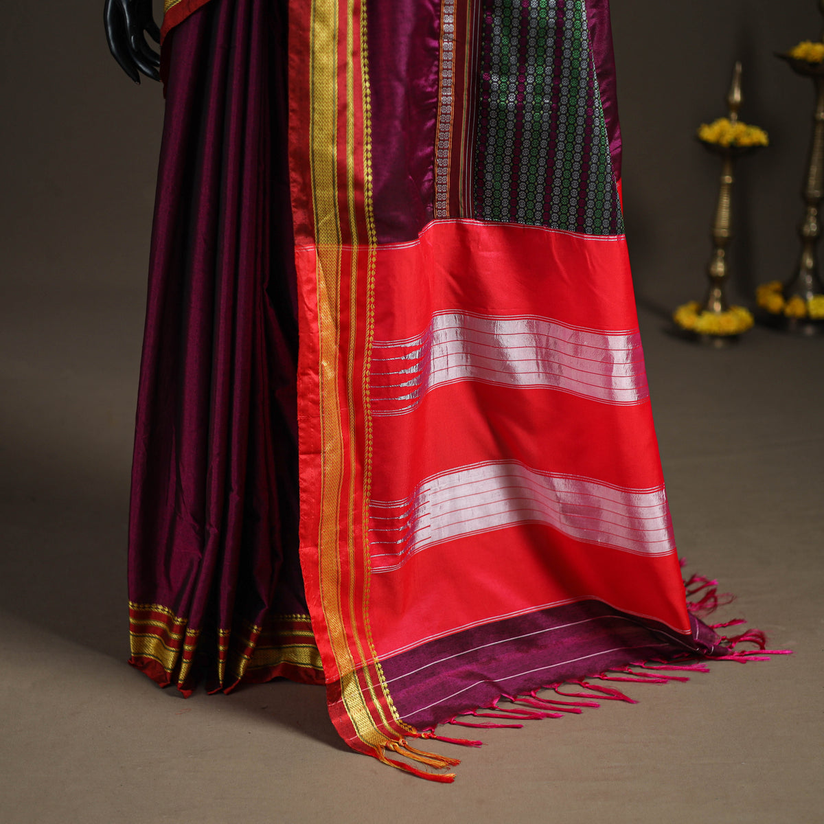Mercerised Cotton Silk Khun Saree with Blouse Piece 26