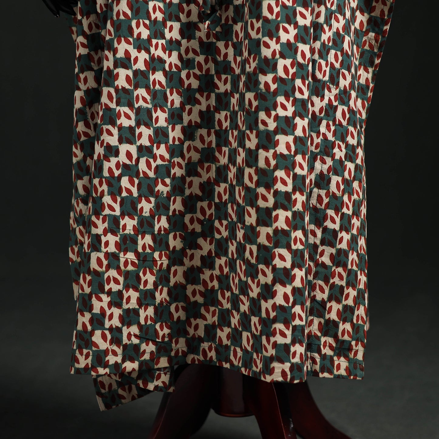 Akola Hand Block Print Natural Dyed Cotton Kaftan (Long) 66