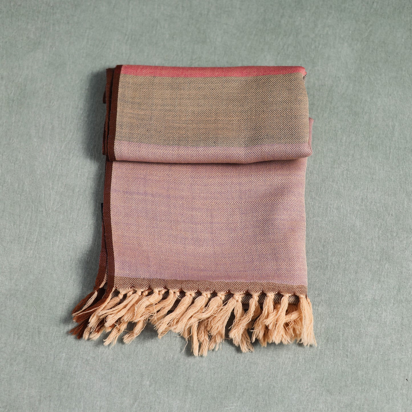 Pink - Kumaun Handwoven Pure Merino Wool Stole 119