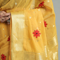 Yellow - Bengal Pure Cotton Zari Tant Handloom Saree 70