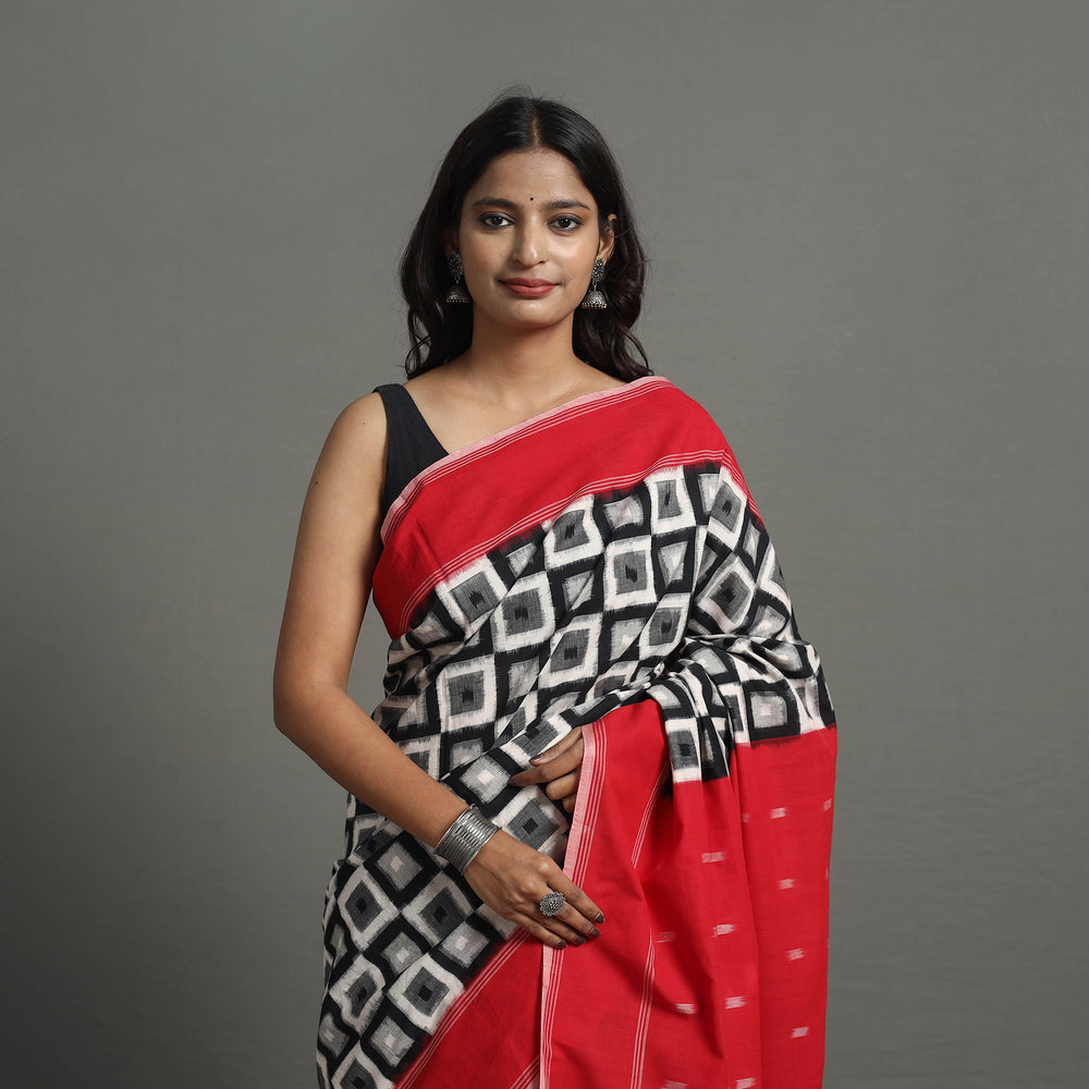 Pochampally Ikat Weave Handloom Cotton Saree 34