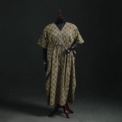 Akola Hand Block Print Natural Dyed Cotton Kaftan (Long) 67