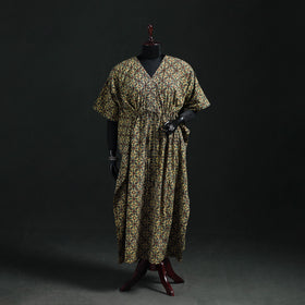 Akola Hand Block Print Natural Dyed Cotton Kaftan (Long) 67