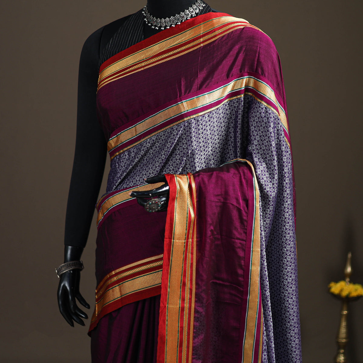 Mercerised Cotton Silk Khun Saree with Blouse Piece 27