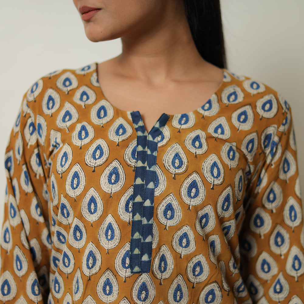 Brown - Block Printed Cotton Bagru Co-Ord Set 12