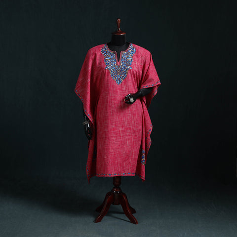 Kashmiri Kashida Hand Embroidered Cotton Kaftan (Medium) 27