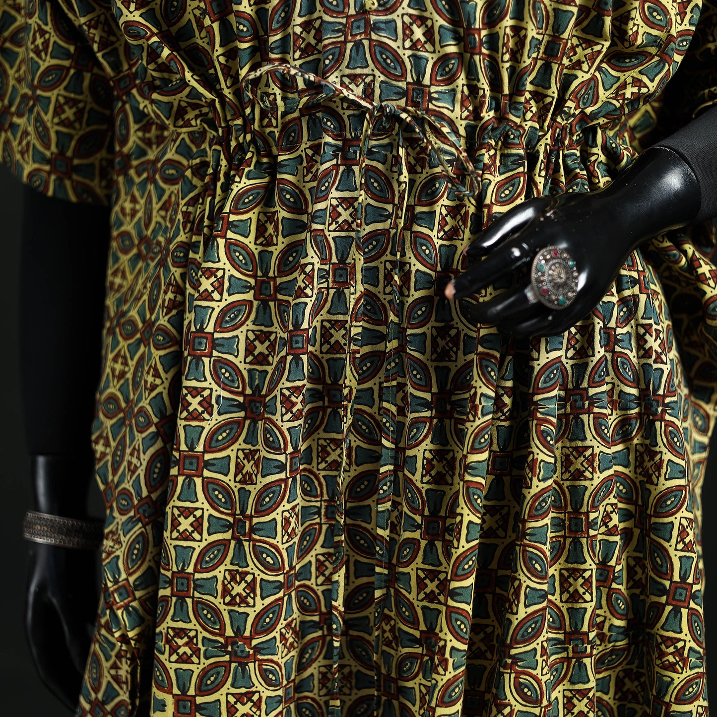Akola Hand Block Print Natural Dyed Cotton Kaftan (Long) 67