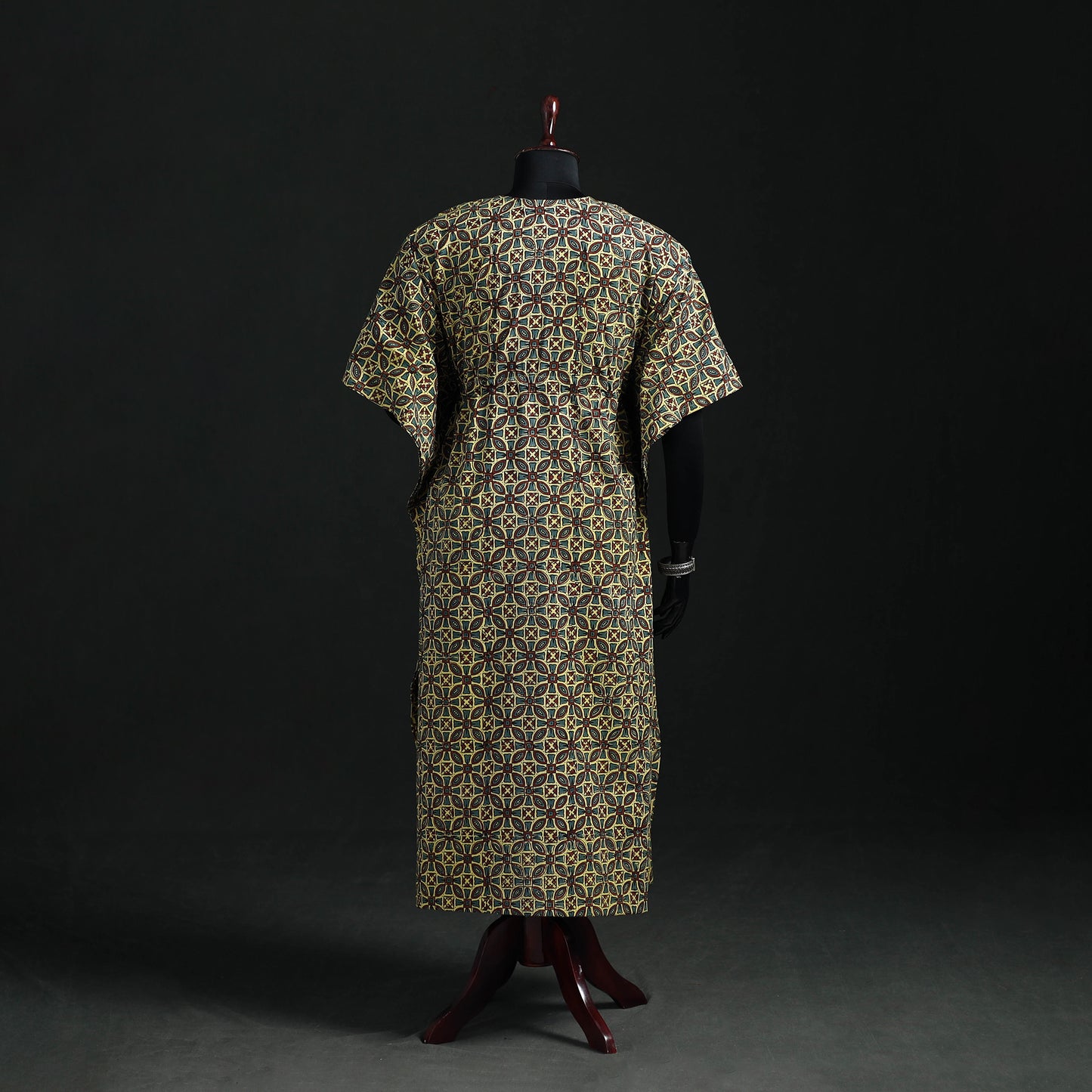 Akola Hand Block Print Natural Dyed Cotton Kaftan (Long) 67