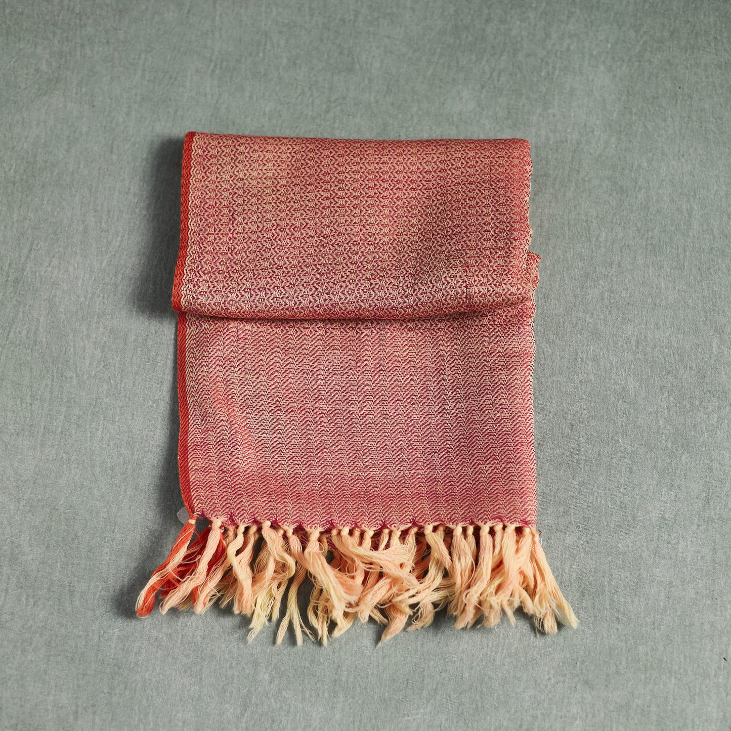 Red - Kumaun Handwoven Pure Merino Wool Stole 115