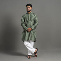 Zari Buti Spun Dupion Viscose Silk Plain Men Kurta 04