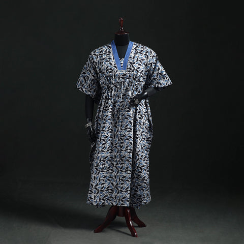 Hand Block Batik Print Cotton Kaftan (Long) 68