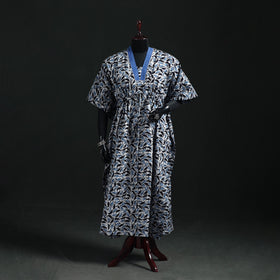 Hand Block Batik Print Cotton Kaftan (Long) 68