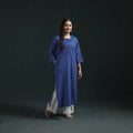 Plain Running Stitch Pintuck Cotton Straight Long Kurta for women 03