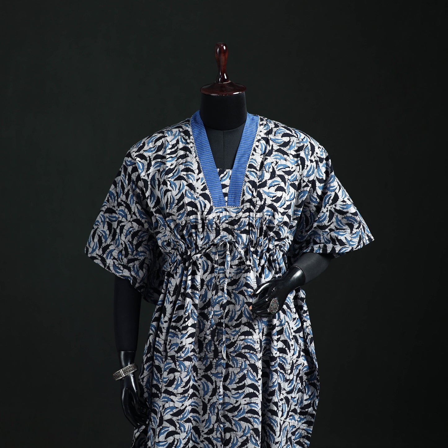 Hand Block Batik Print Cotton Kaftan (Long) 68