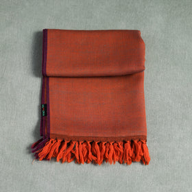 Orange - Kumaun Handwoven Pure Merino Wool Stole 113
