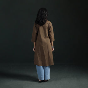 Plain Cotton A-Line Kurta for Women 06