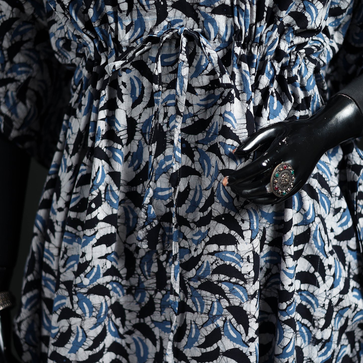 Hand Block Batik Print Cotton Kaftan (Long) 68