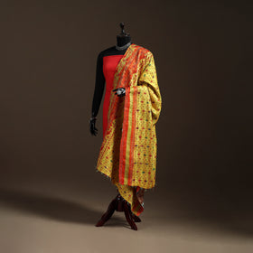 Multicolor - Bengal Hand Embroidery Patchwork Reversible Silk Kantha Dupatta 80