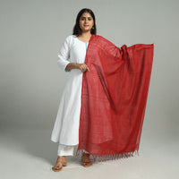 Red - Handloom Missing Checks Cotton Mangalagiri Dupatta 07