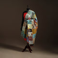 Multicolor - Bengal Hand Embroidery Patchwork Reversible Silk Kantha Dupatta 81