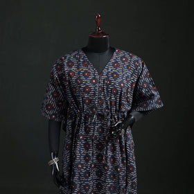 Ajrakh Hand Block Print Natural Dyed Cotton Kaftan (Long) 74