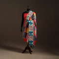 Multicolor - Bengal Hand Embroidery Patchwork Reversible Silk Kantha Dupatta 82